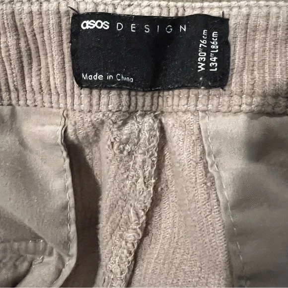Asos Design Corduroy Tan Cargos 30x34 - Picture 3 of 3